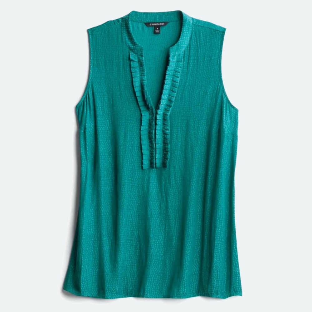 41 Hawthorn Malri Pin Tuck Detail Sleeveless Relaxed Blouse